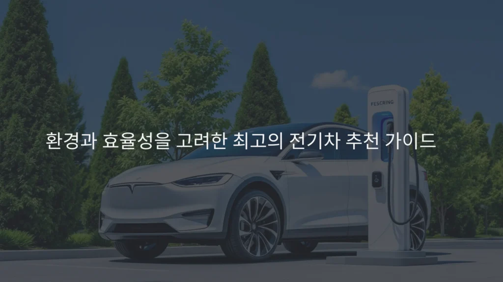 환경과 효율성을 고려한 최고의 전기차 추천 가이드