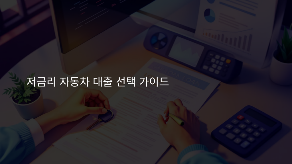 저금리 자동차 대출을 선택하는 방법과 필수 고려 사항